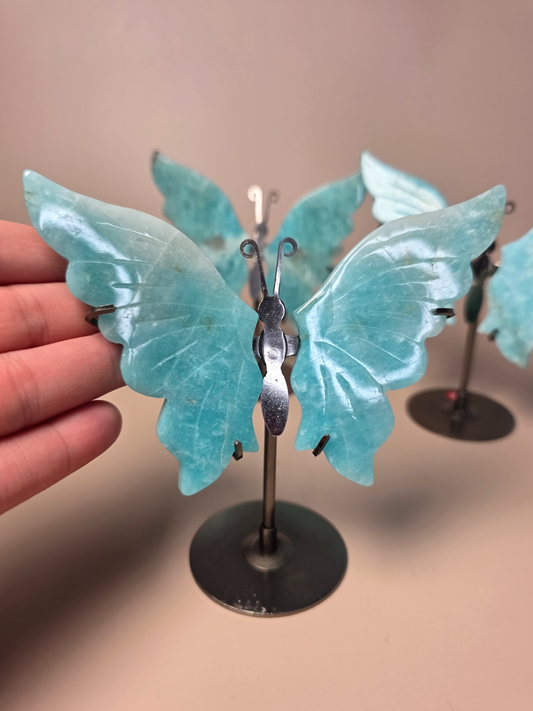 Detailansicht - wunderschöner Schmetterling aus Amazonit