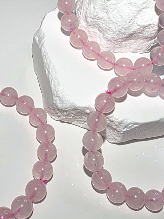 Rosenquarz Armband Nahaufnahme groß- natürliche Maserung Unikat