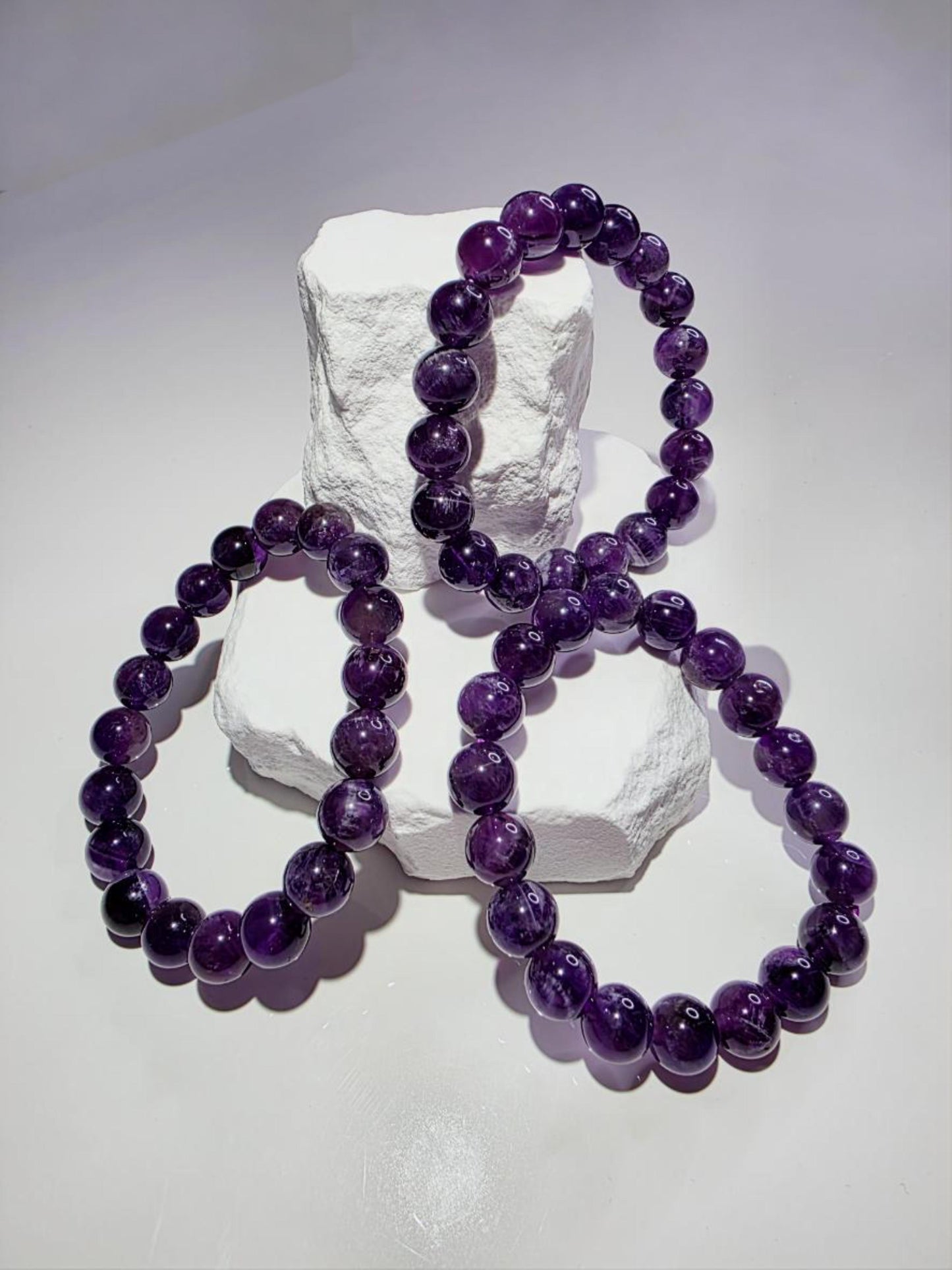 Amethyst Armband violett - natürliche Edelsteinperlen spiritueller Schutzstein

