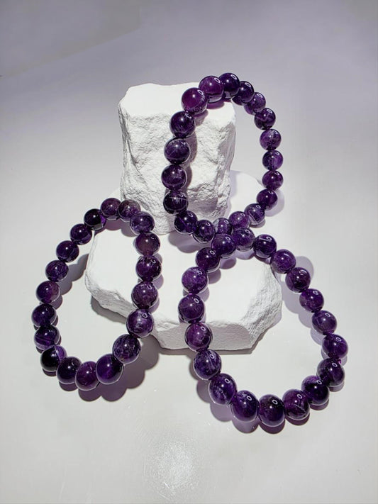 Amethyst Armband violett - natürliche Edelsteinperlen spiritueller Schutzstein
