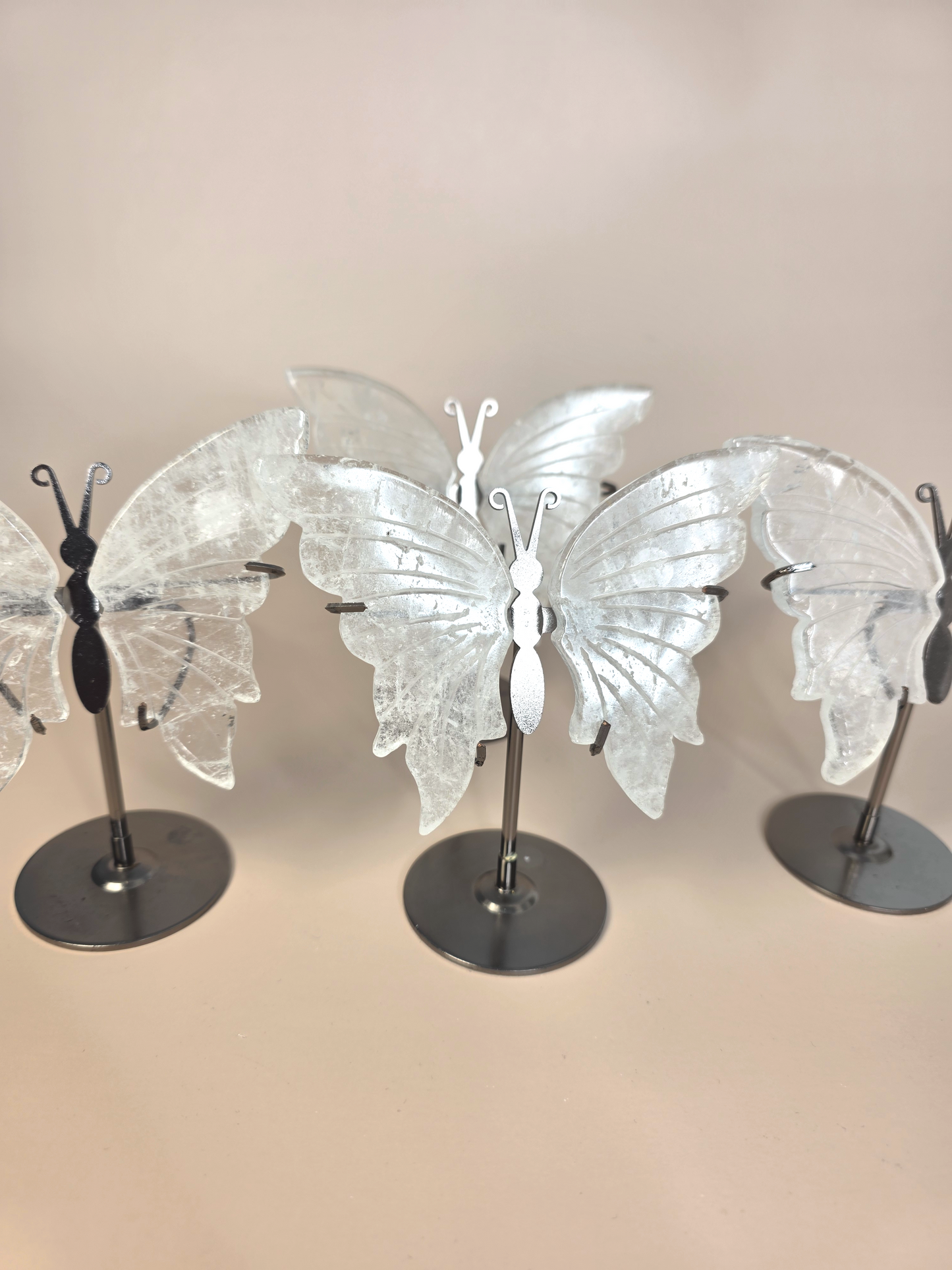Bergkristall Schmetterling klar - reiner Quarz Anhänger Energieverstärker
