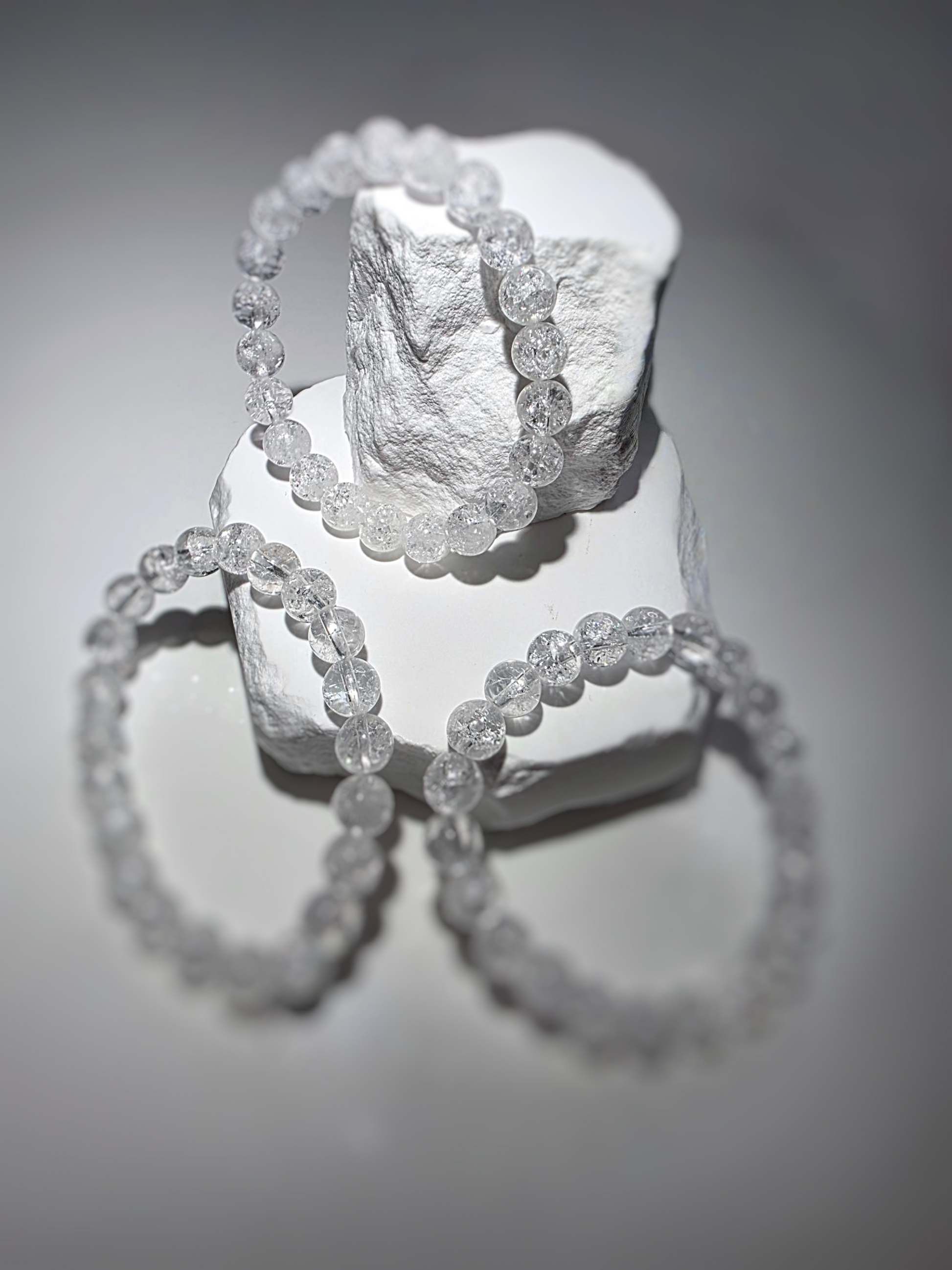 Crackle Quarz Armband - Kristallperlen mit Rissstruktur
