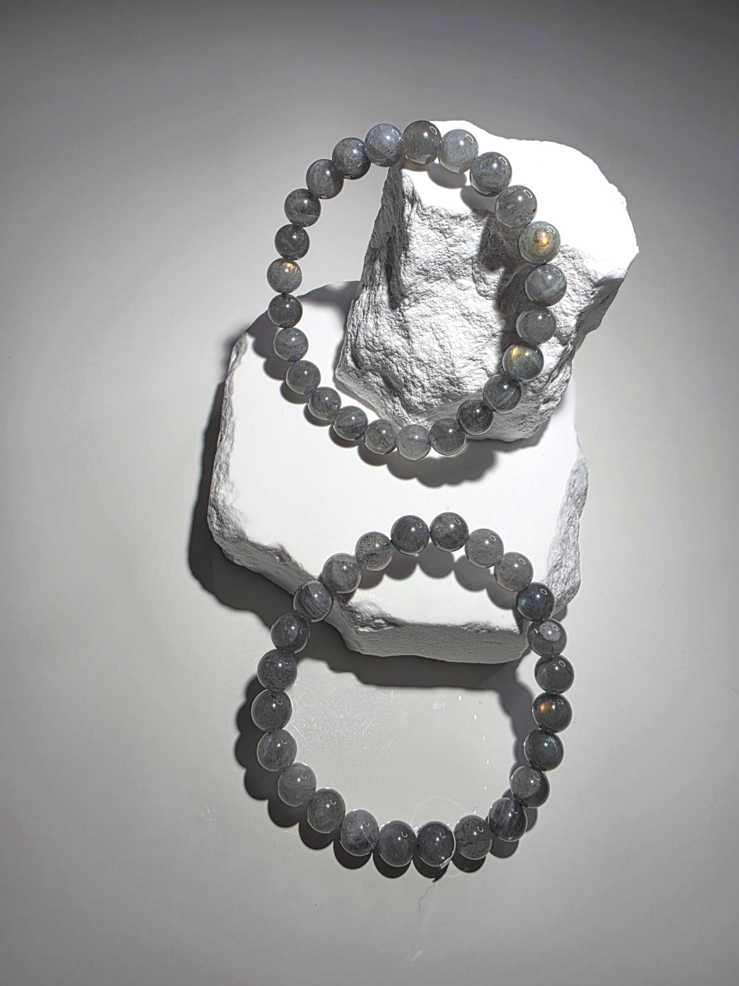 Labradorit Armband - schimmernde Perlen Labradoreszenz blau-grün
