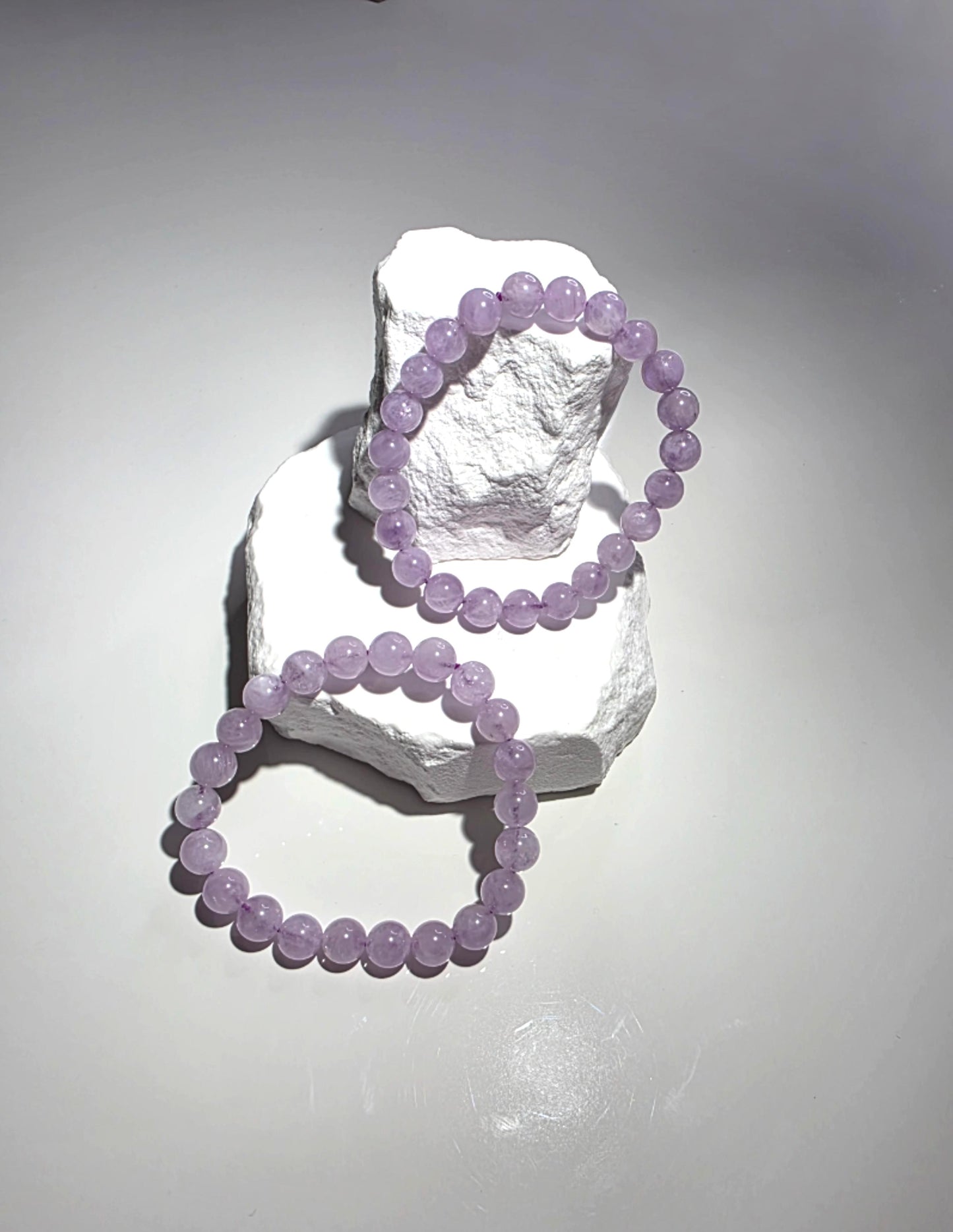 Lavendel Amethyst Armband lila - handgefädelt natürliche Kristallperlen
