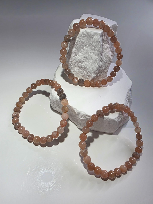  Rosa Mondstein Armband - schimmernde Perlen Intuitionsstein
