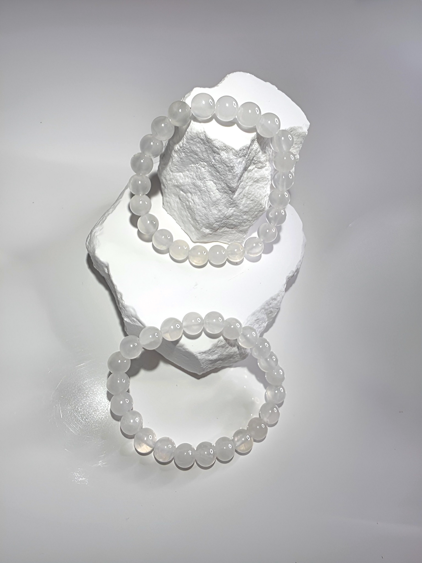 Selenit Armband weiß - reinigende Kristallperlen Energiearmband
